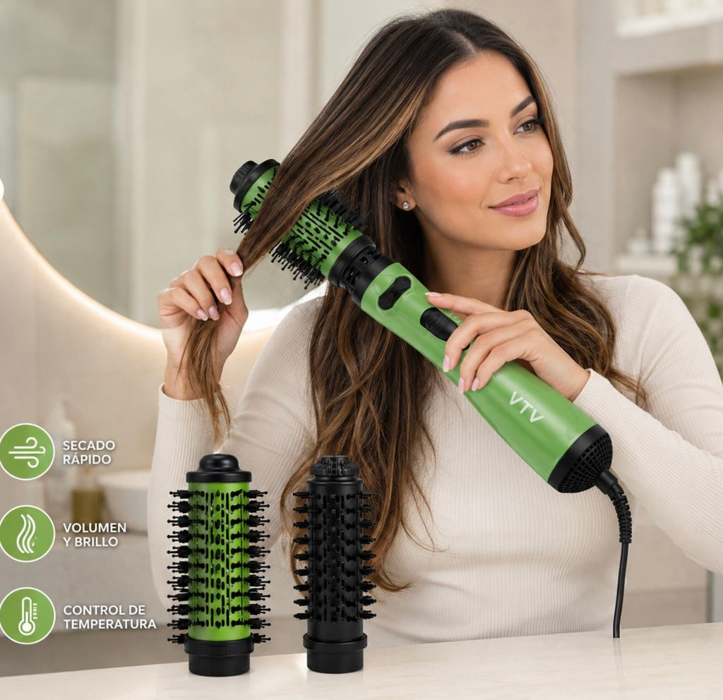 🥑 Cepillo Secador Giratorio 360° Aguacate – 2000W + 2 Cepillos